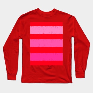 Wide Pink and Red Stripes Clashing Colours Long Sleeve T-Shirt